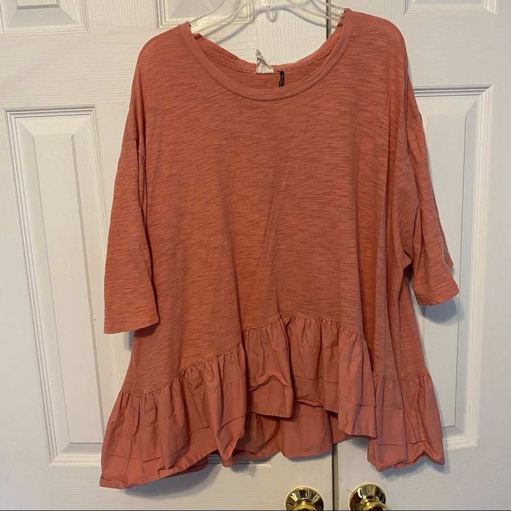 Peach Anthropologie Top